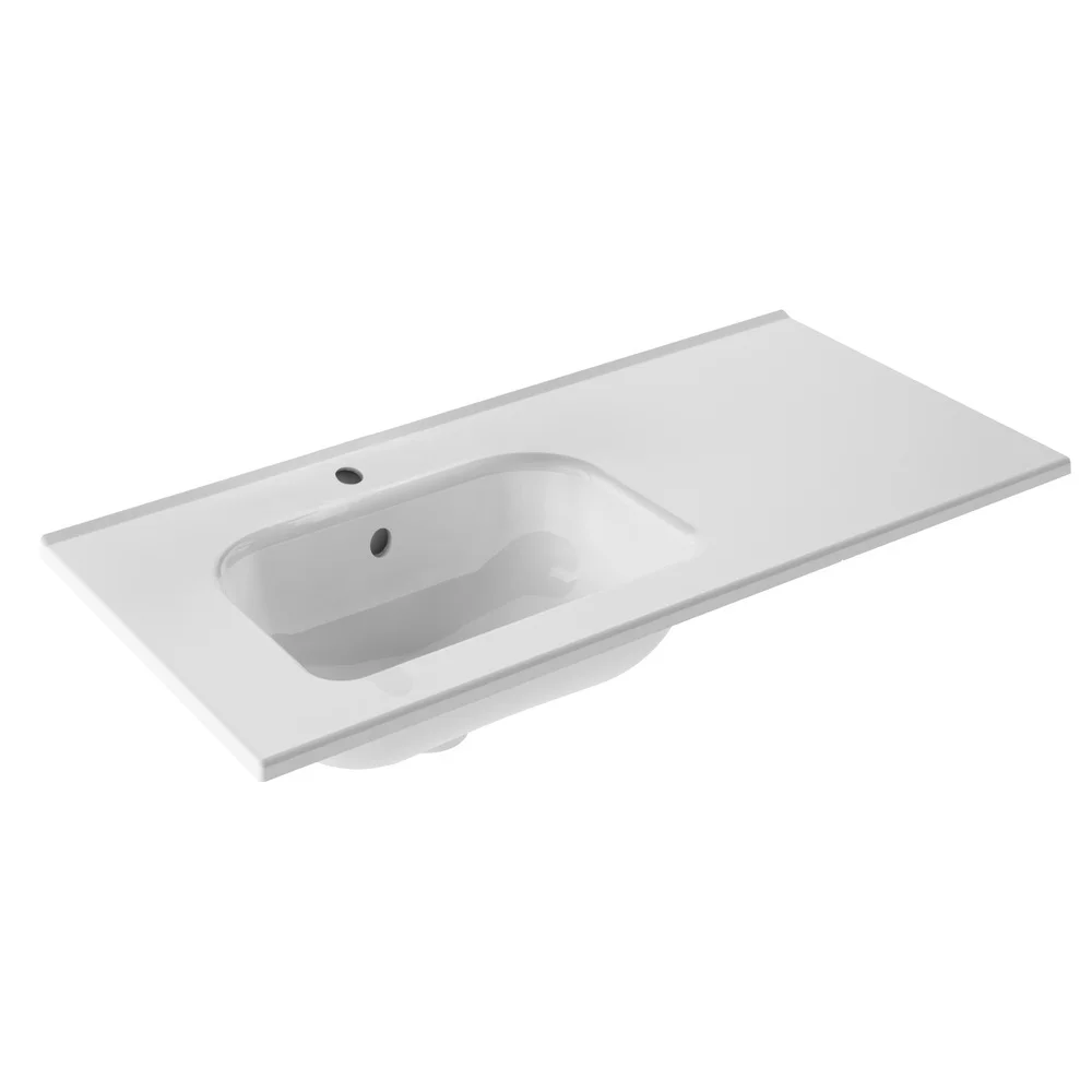 Plan vasque céramique excentré à gauche New Anco image