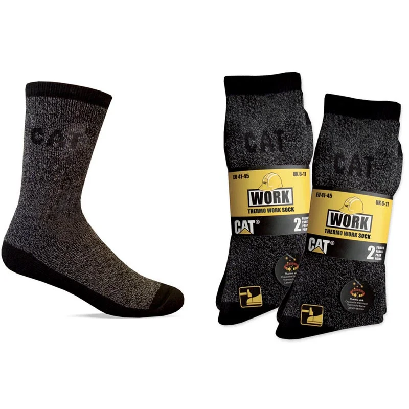 Lot de 2 paires - Chaussettes de travail montantes THERMO - Noir image