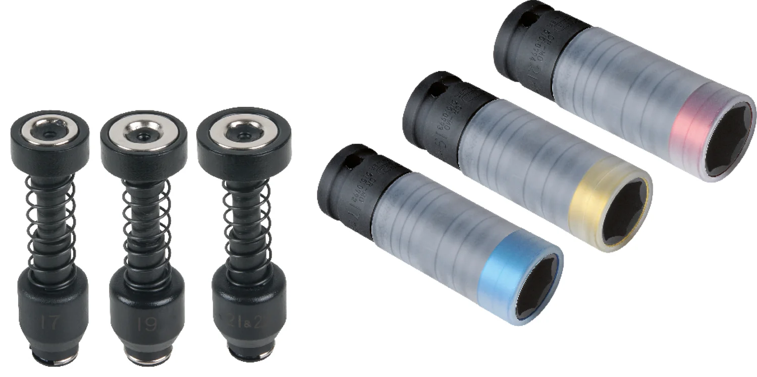 Jeu de douilles à chocs pour jantes aluminium avec aimant intégré image