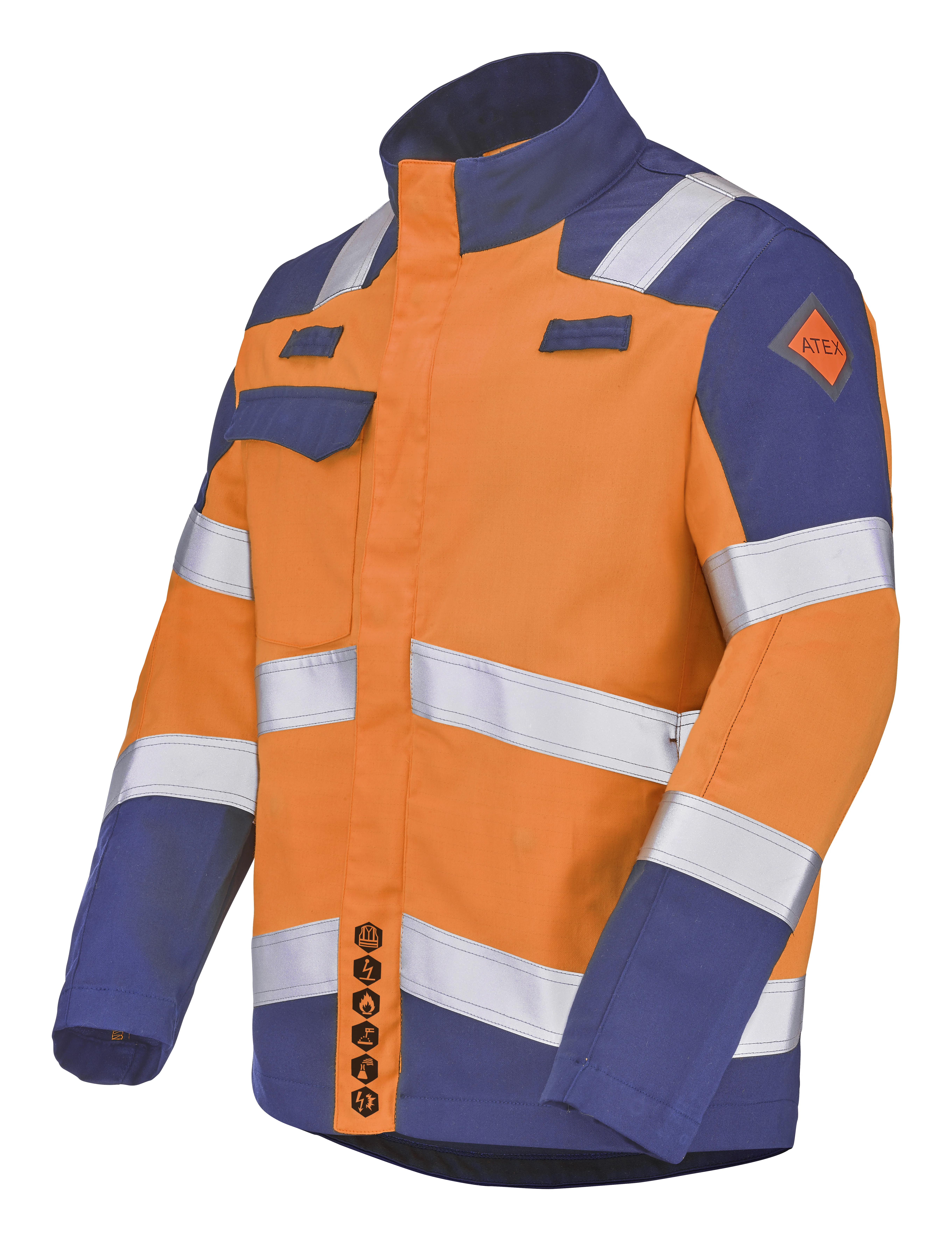 BLOUSON ABRA ORANGE FLUO/BLEU MARINE image