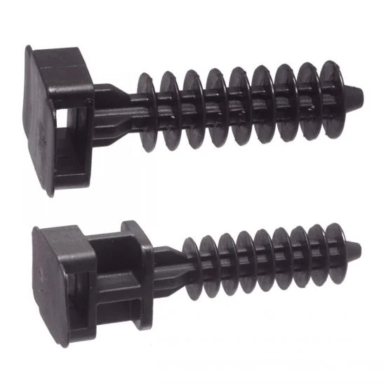 Support mural noir pour lien - Forme cheville - Nylon 6.6 image