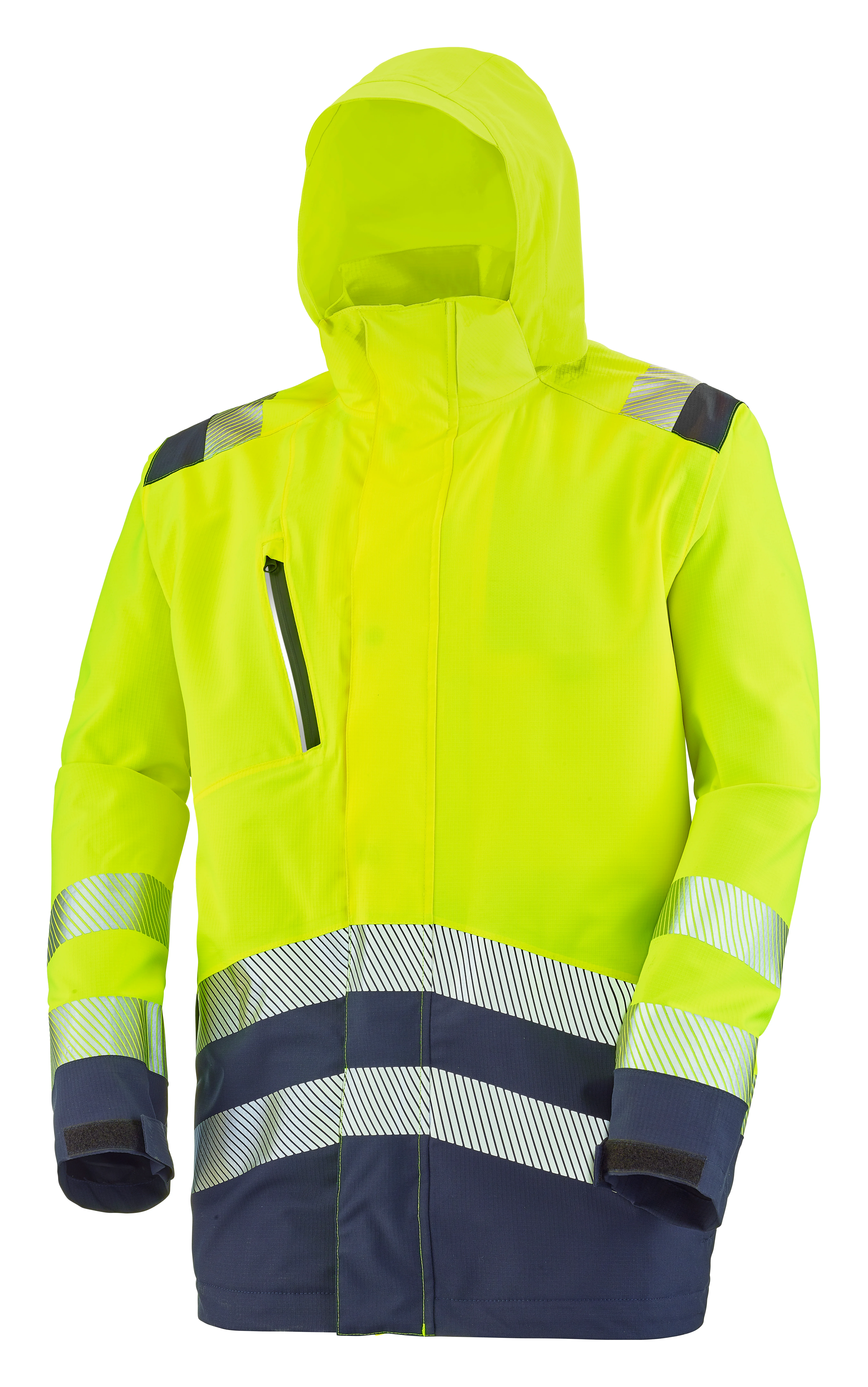PARKA COQUE ERWIN JAUNE FLUO/BLEU MARINE image