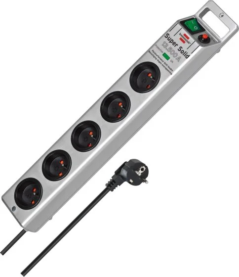 Multiprise Super-Solid 5 prises de courant avec interrupteur et parasurtenseur 13500A - 2,5m H05VV-F 3G1,5 image