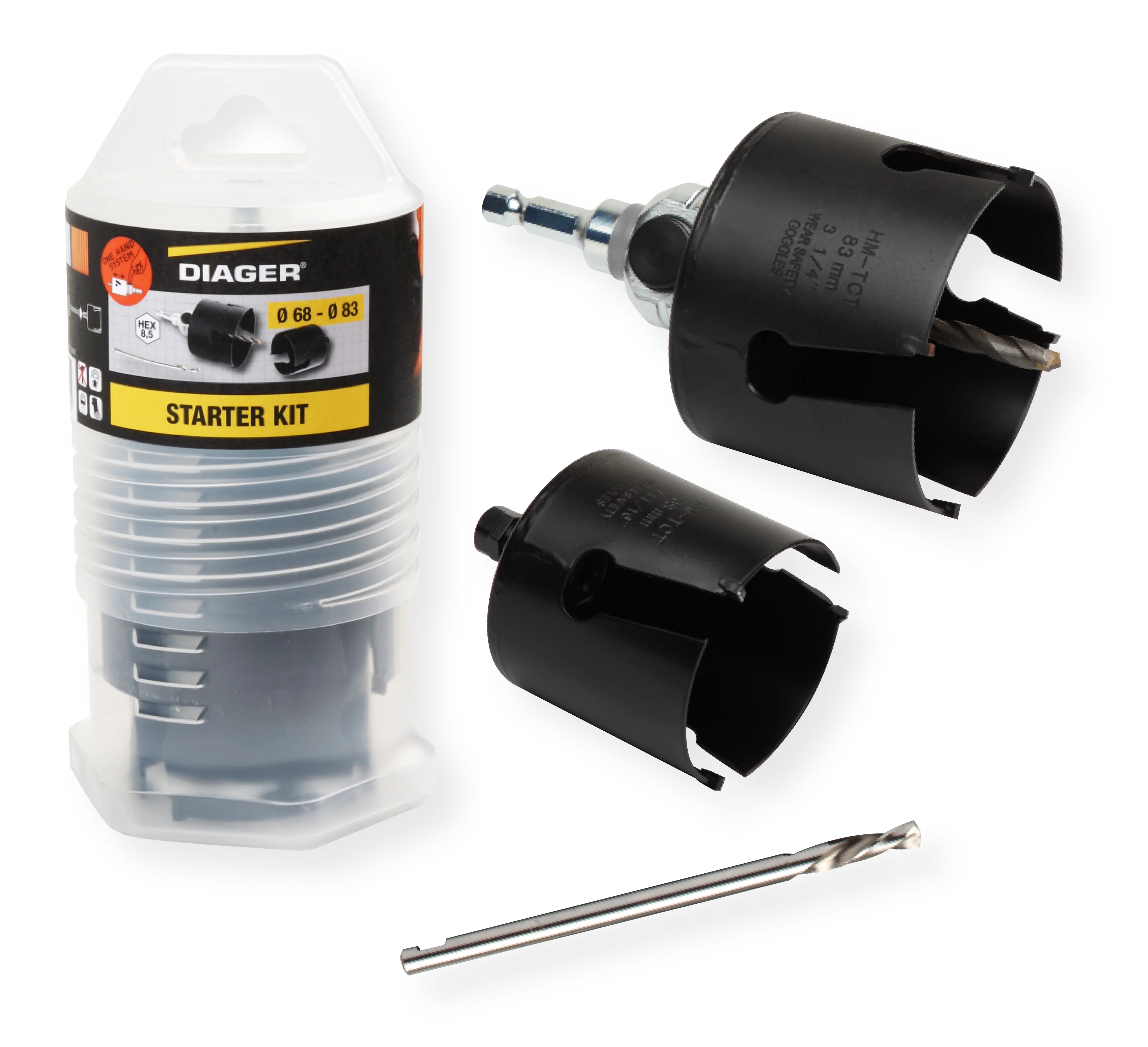 Kit complet scies trépans carbure et pilote Hex 8,5 - 3000B image