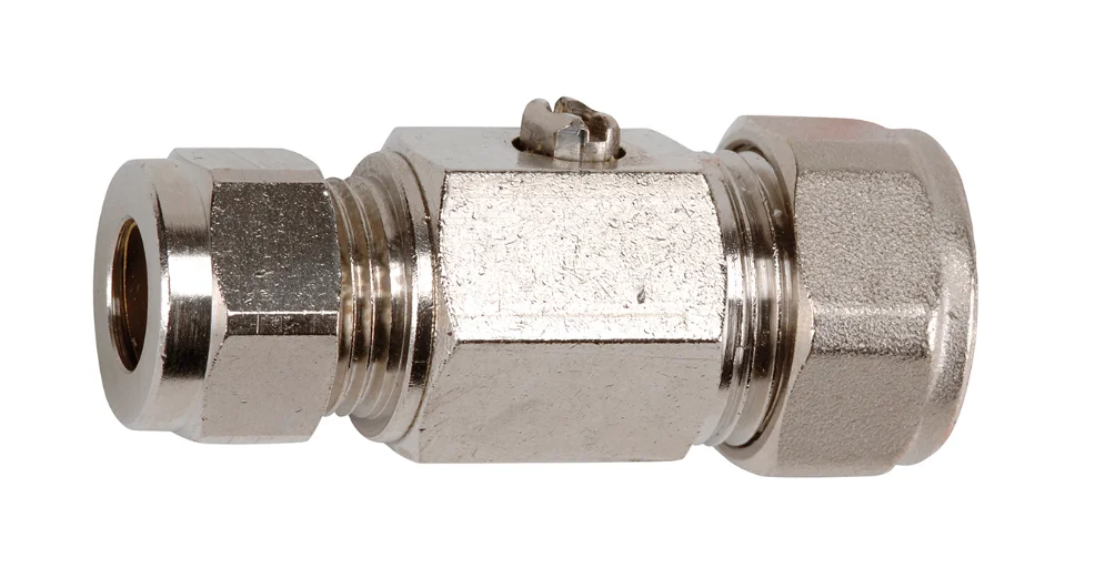 Vanne à sphère laiton chromé droite ACS commande tournevis Série 687 image