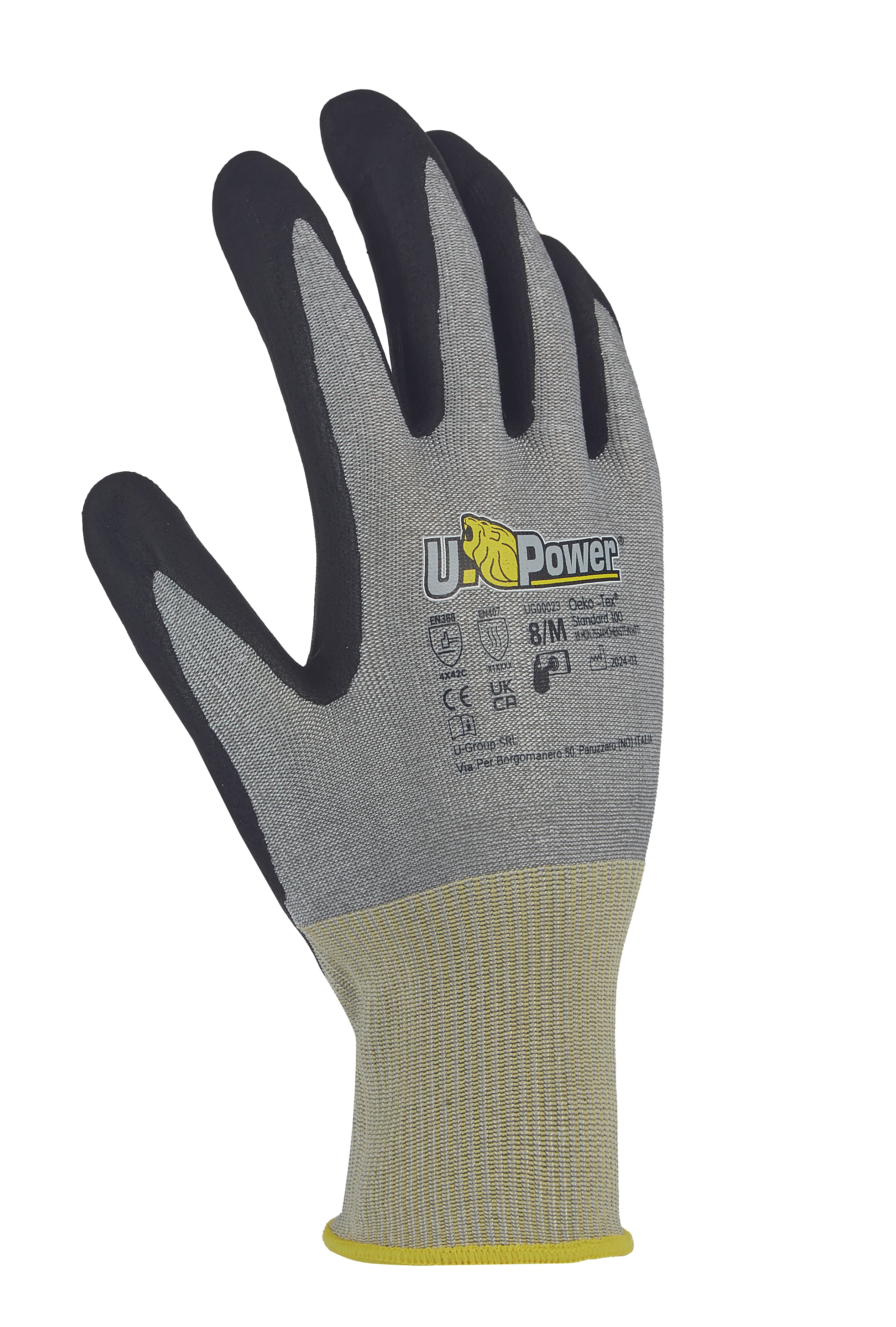 Gants de protection RUMBA anti-coupure type C - Gris/Jaune image
