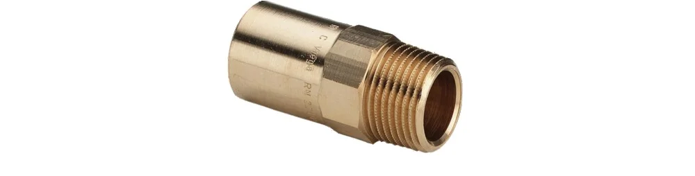 Raccord droit bronze à sertir embout Mâle - Mâle fixe à visser image