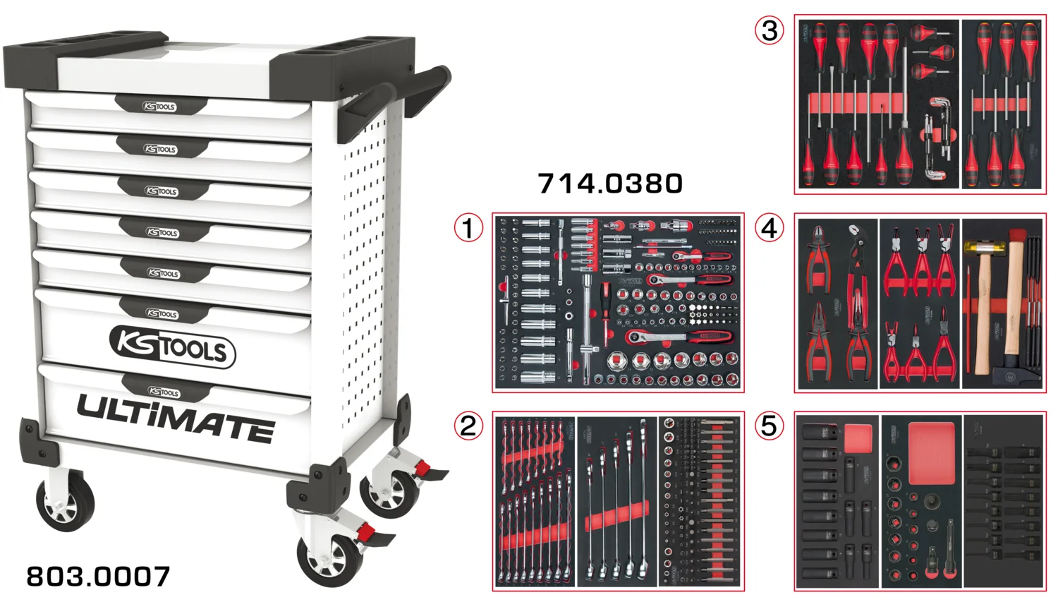Servantes ULTIMATE 7 tiroirs équipées de 384 outils image
