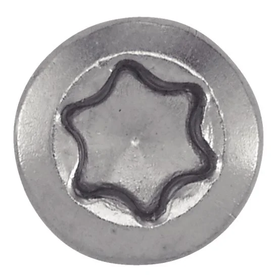 Vis terrasse tête fraisée réduite six lobes - Double filet - Inox A4 image