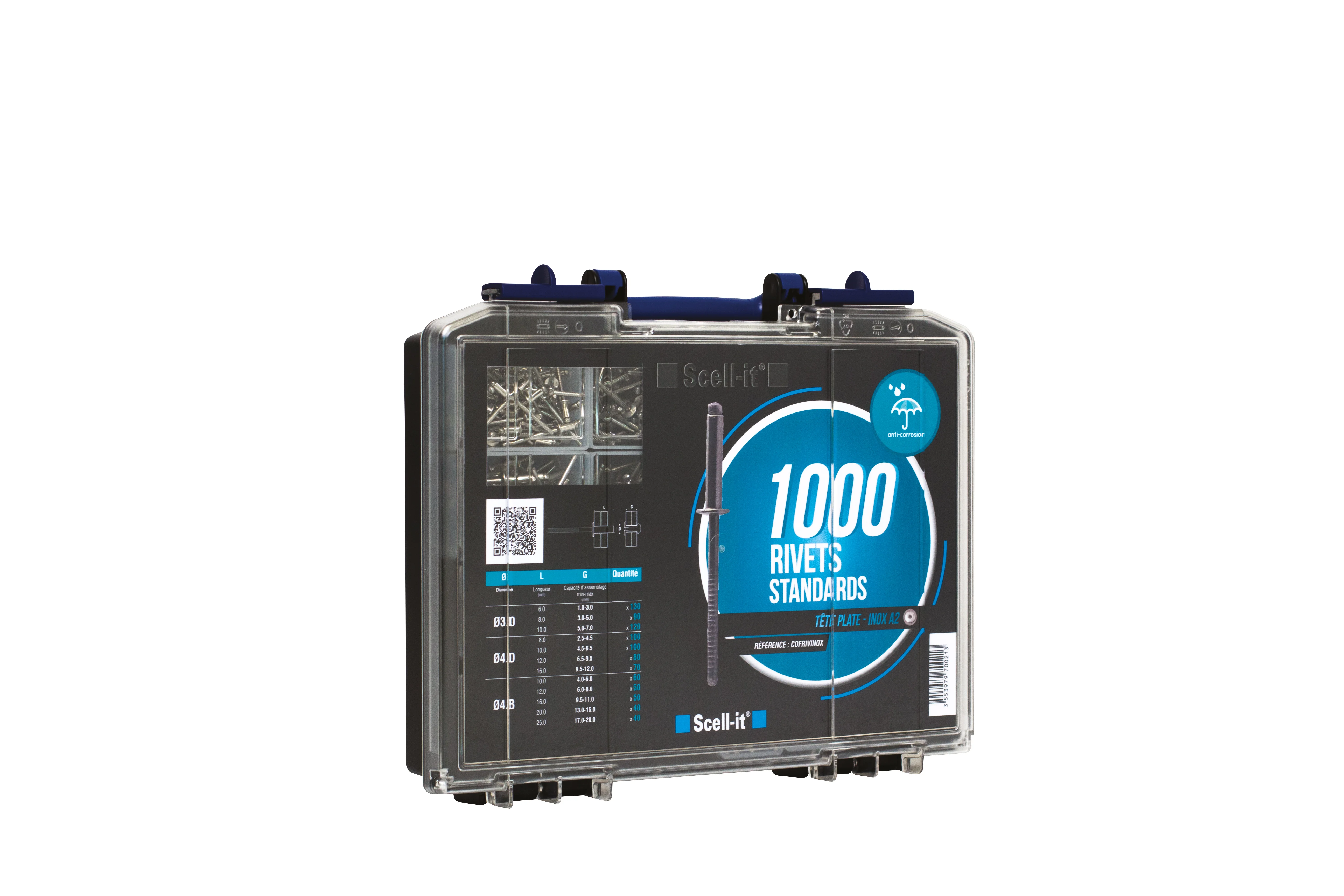 En coffret 1000 rivets standard tête plate Inox COFRIVINOX image