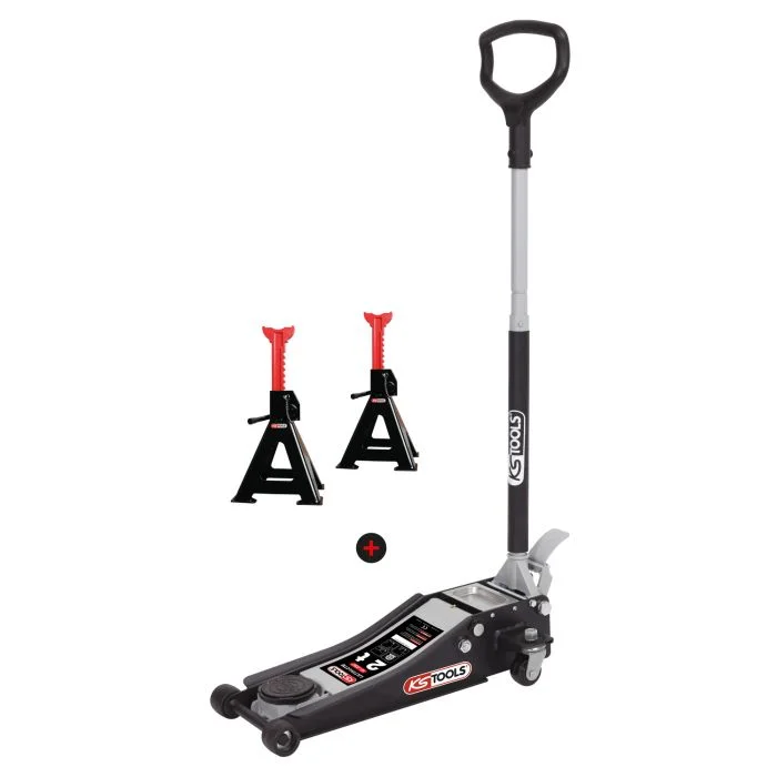 Lot d'un cric extra-bas acier ULTIMATE 2 t + Chandelles 2 t image