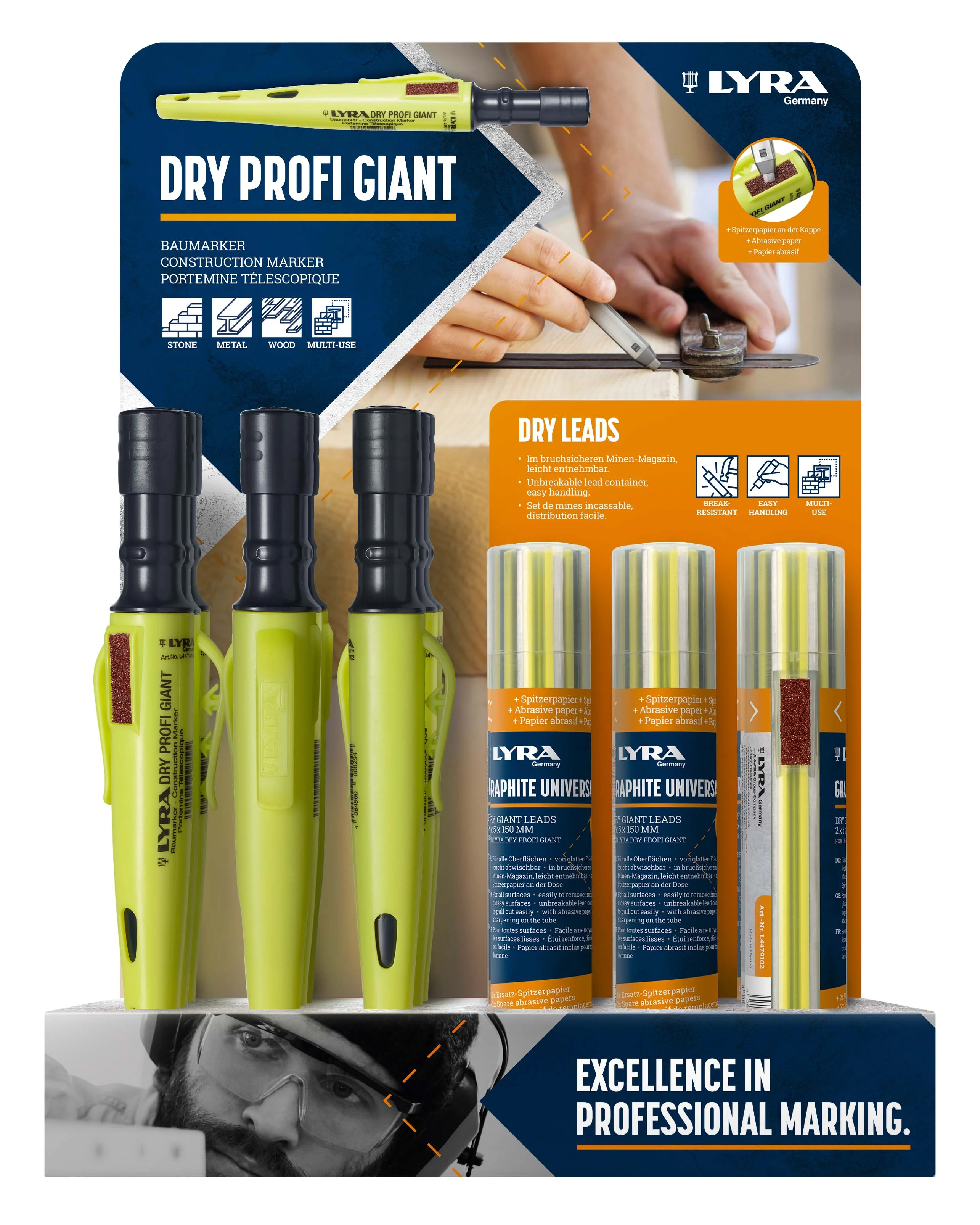 Display inclus 12 maxi portemines  + 12 recharges de mines LYRA DRY PROFI GIANT image