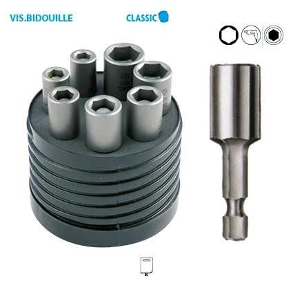 Coffret de 7 douilles 6 PANS 1/4'' 50 mm Classic image