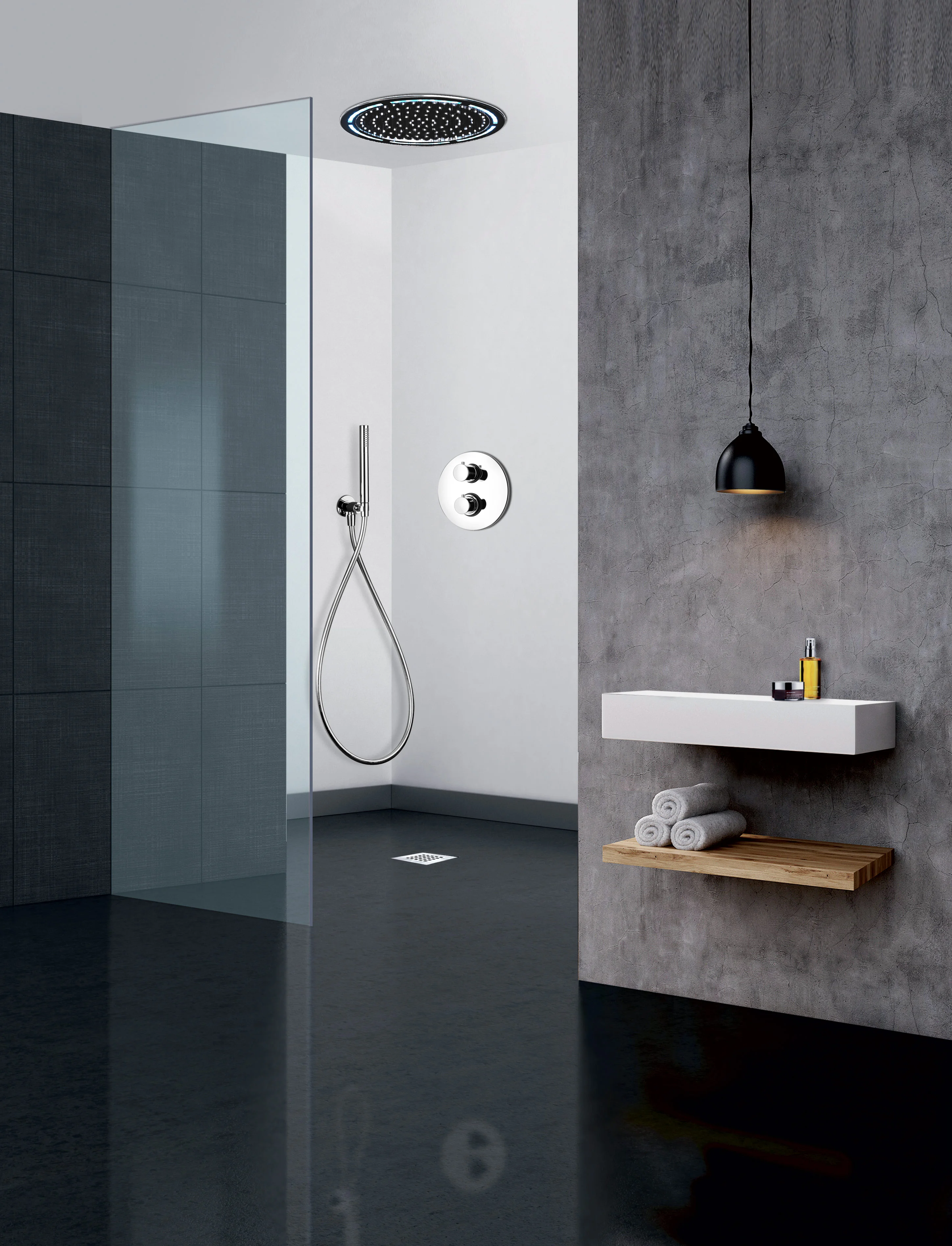 Ensemble de douche à encastrer Rain Light Techno Cromo image