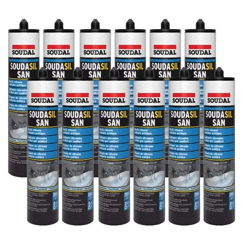 Lot de 12 silicone sanitaire acétique - Soudasil SAN image