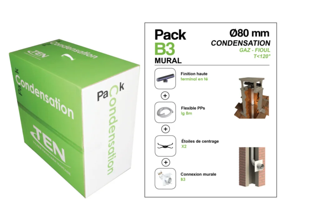 Pack condensation mural (PP flex 10m + connexion mural B3 + Terminal T) image