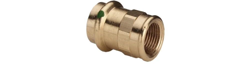 Raccord droit bronze à sertir Femelle - Femelle fixe à visser image