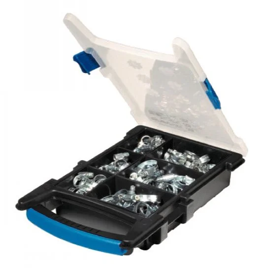 Coffret colliers de serrage - A bande non perforée 9mm - Acier zingué blanc image