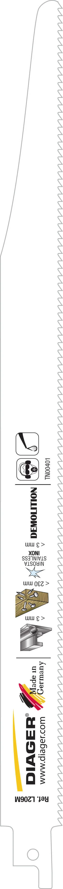 Pack de 5 lames scie sabre spéciale démolition - L206M image