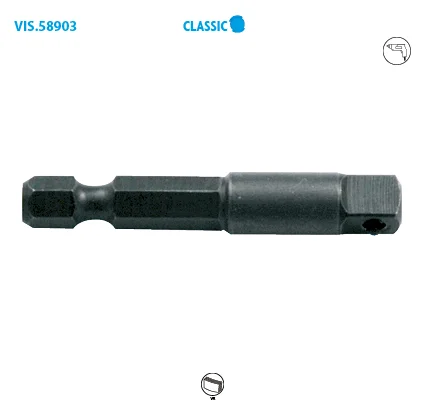 Adaptateur carré 1/4'' Classic Long 50mm image