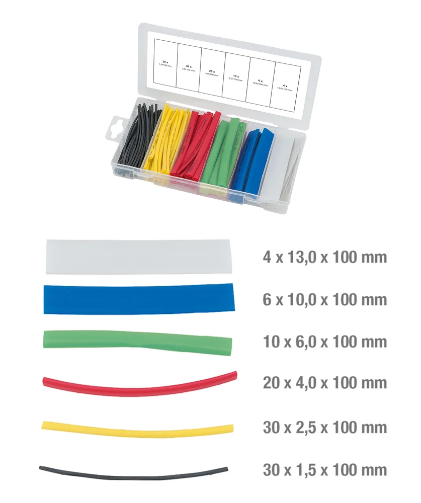 Assortiment de gaines thermo-rétractables 100 pcs image