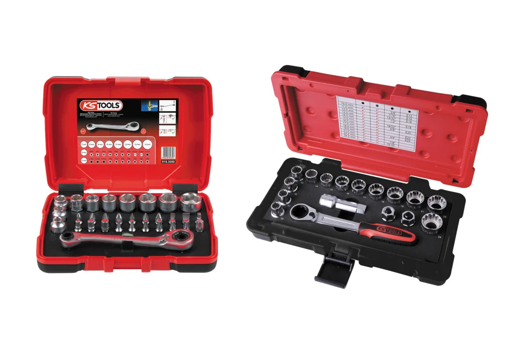 Lot de coffrets de douilles traversantes 1/4'' - 3/8'' - 1/2'' image