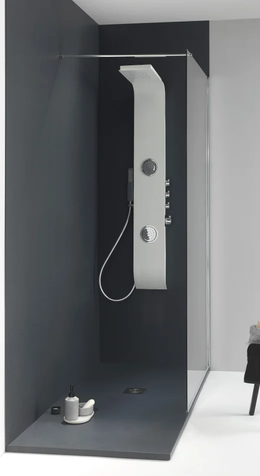 Receveur Ancodesign texture pierre - blanc - ep 3cm avec bonde de ⌀90 image