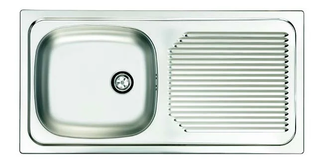 Evier Inox à encastrer 1 bac et 1 égoutoir 86x43,3mm image