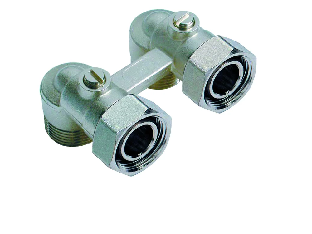 Corps répartiteurs coudé pour radiateurs 6 orifices installations bitube image