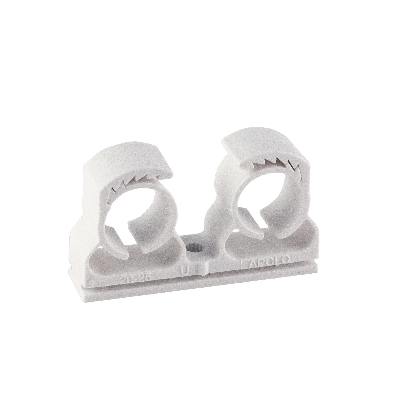 Double attache clip multi-diamètre pour tube blanc ABMD image