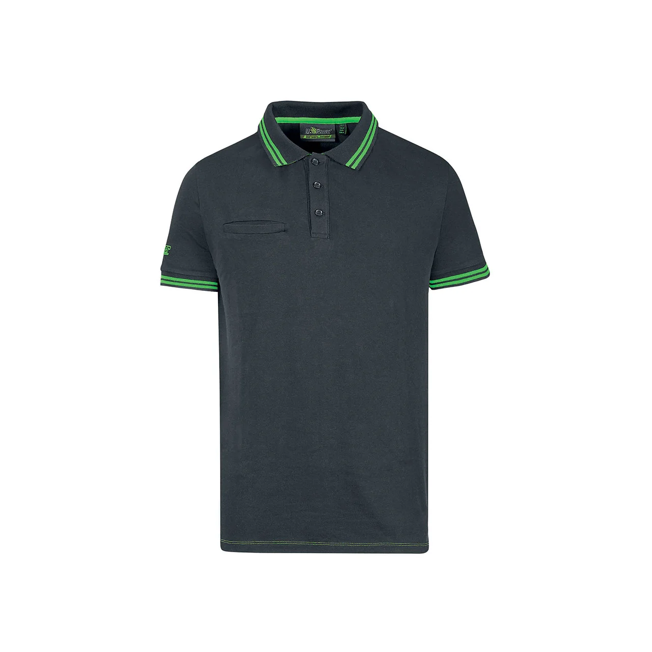 Polo de travail stretch manches courtes MC WAY - Gris/Vert image