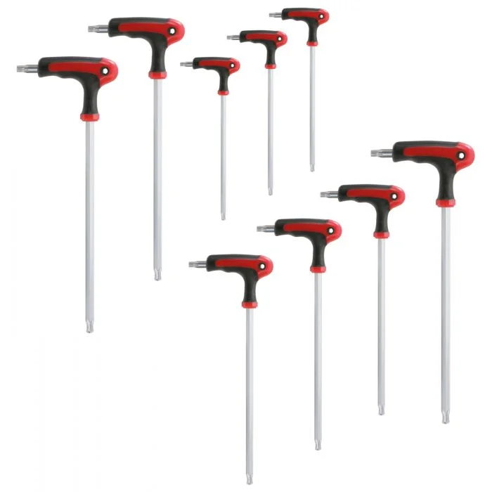 Jeu de 9 clés mâles TORX tête sphérique à poignée en T image