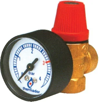 Soupape de sécurite chauffage avec manomètre 3Bars image