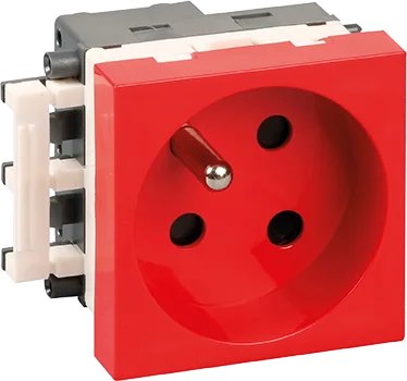 Prise détrompée 2P+T rouge (sans détrompeur) - OPTIMA image