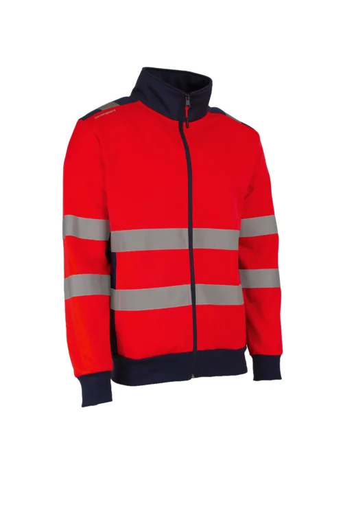 Veste thermique zippée haute visibilité GOKKAN - Rouge HV/Marine image