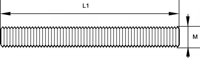 Bout fileté acier zingué pour vanne papillon - classe 4.6 ZN NFE 25136 - à l'unité image