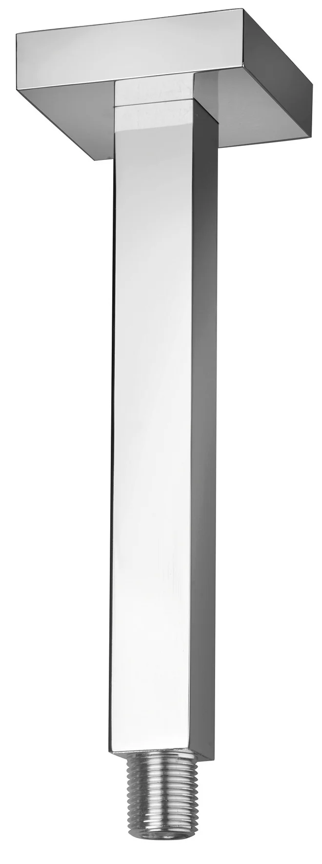 Bras de douche plafonnier carré avec fixation renforcée - Chrome image