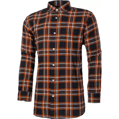 COPPER LG Chemise en flanelle tissée - extra longue - noir/orange image