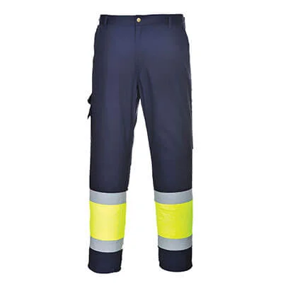 Pantalon combat Hi-Vis Bicolore Coton 190g Jaune/Marine image