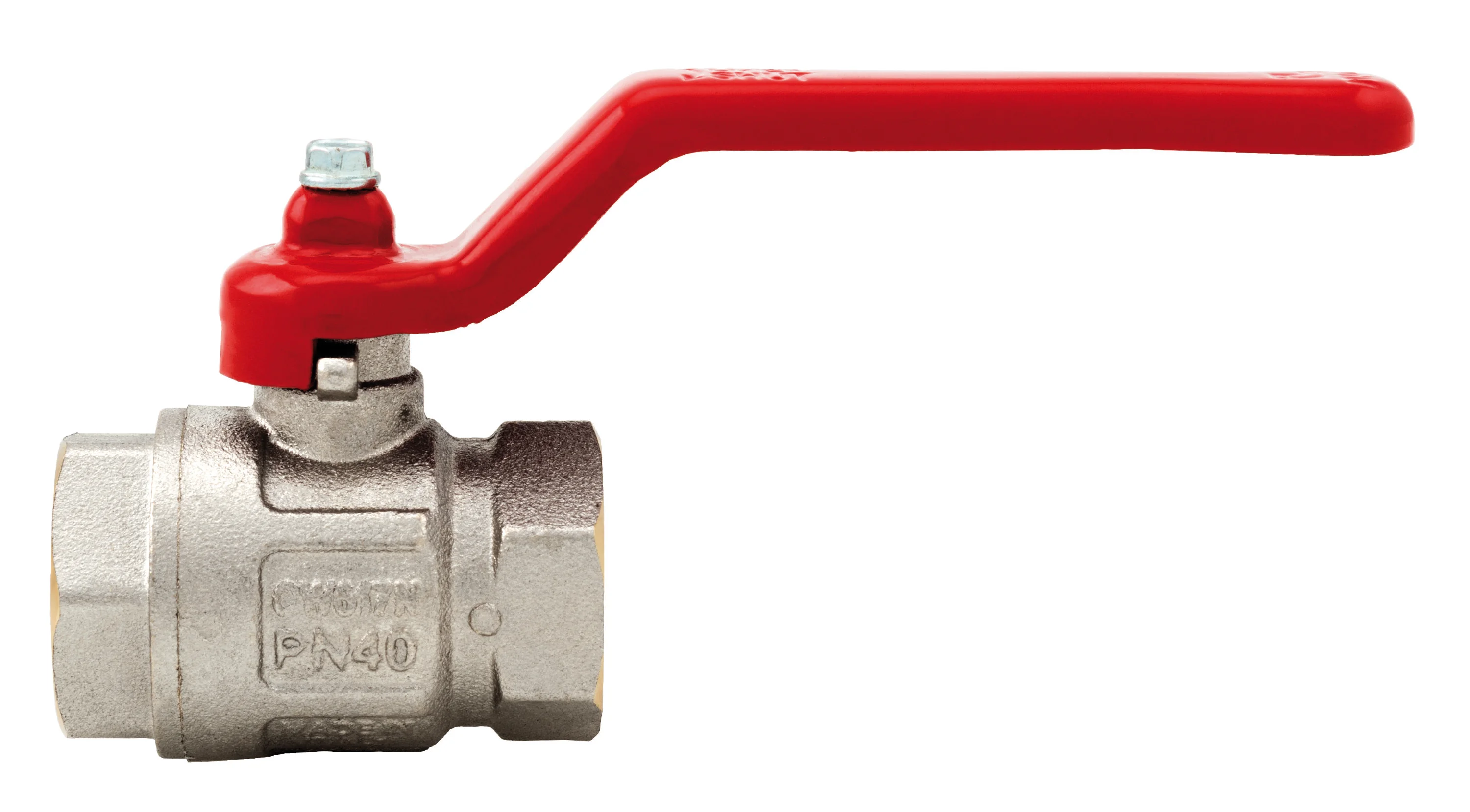 Vanne boisseau sphérique - Laiton - F/F - Poignée plate rouge image