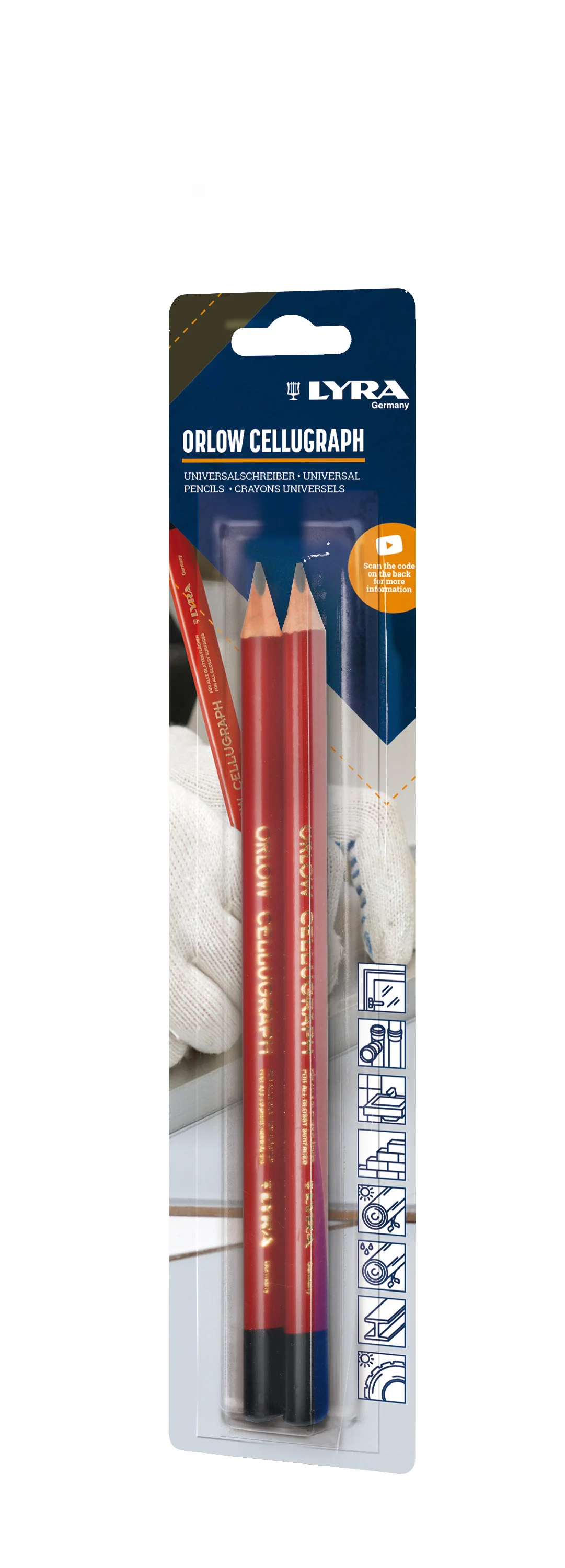 Blister 2 crayons géant triangulaire Cellugraph 1174 image