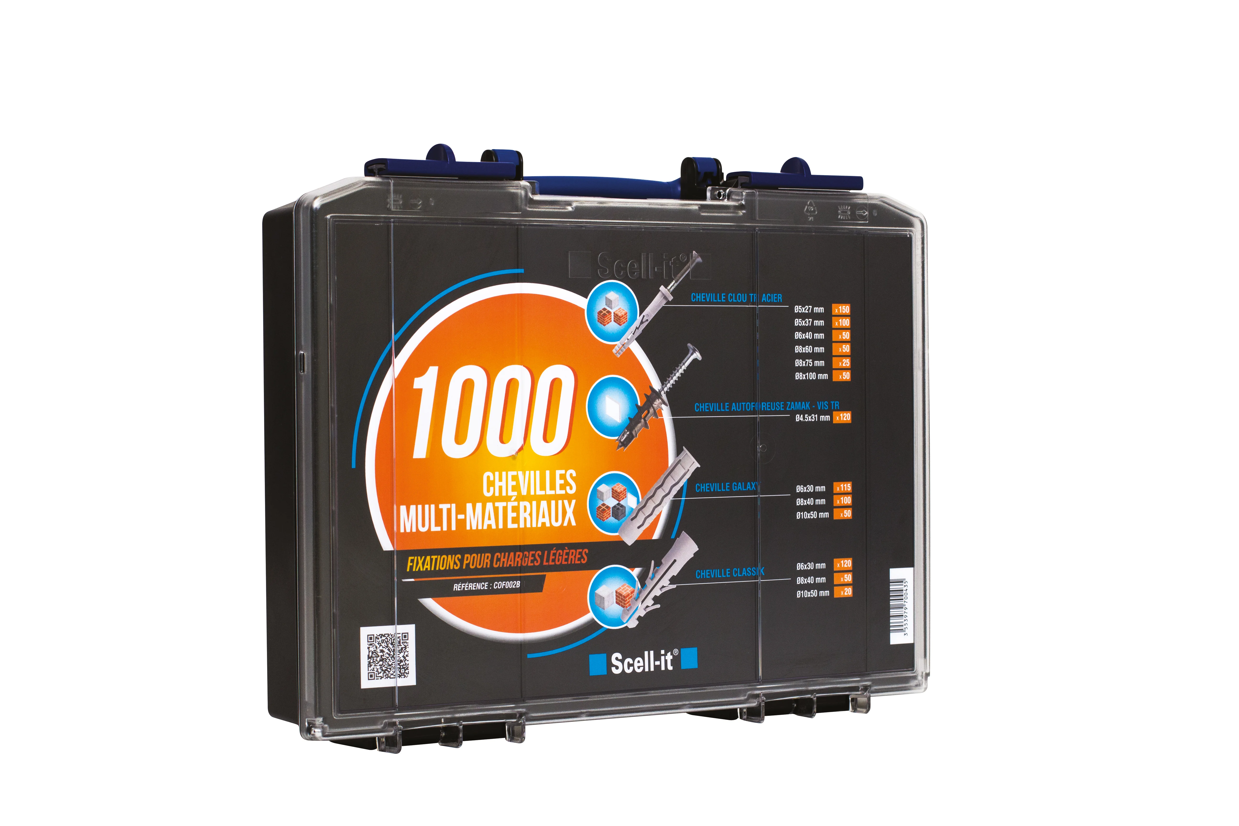 En coffret 1000 chevilles de fixations légères COF002B image