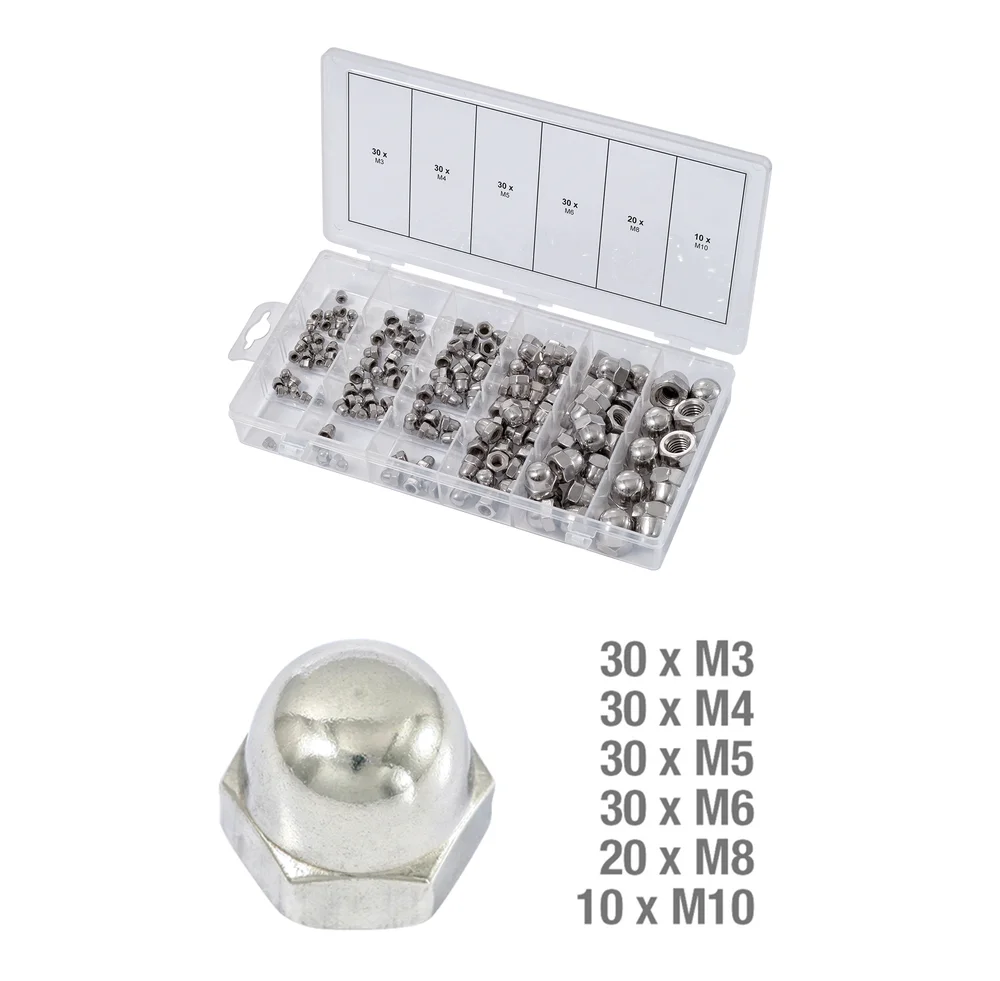 Assortiment d'écrous borgnes en inox x150 image