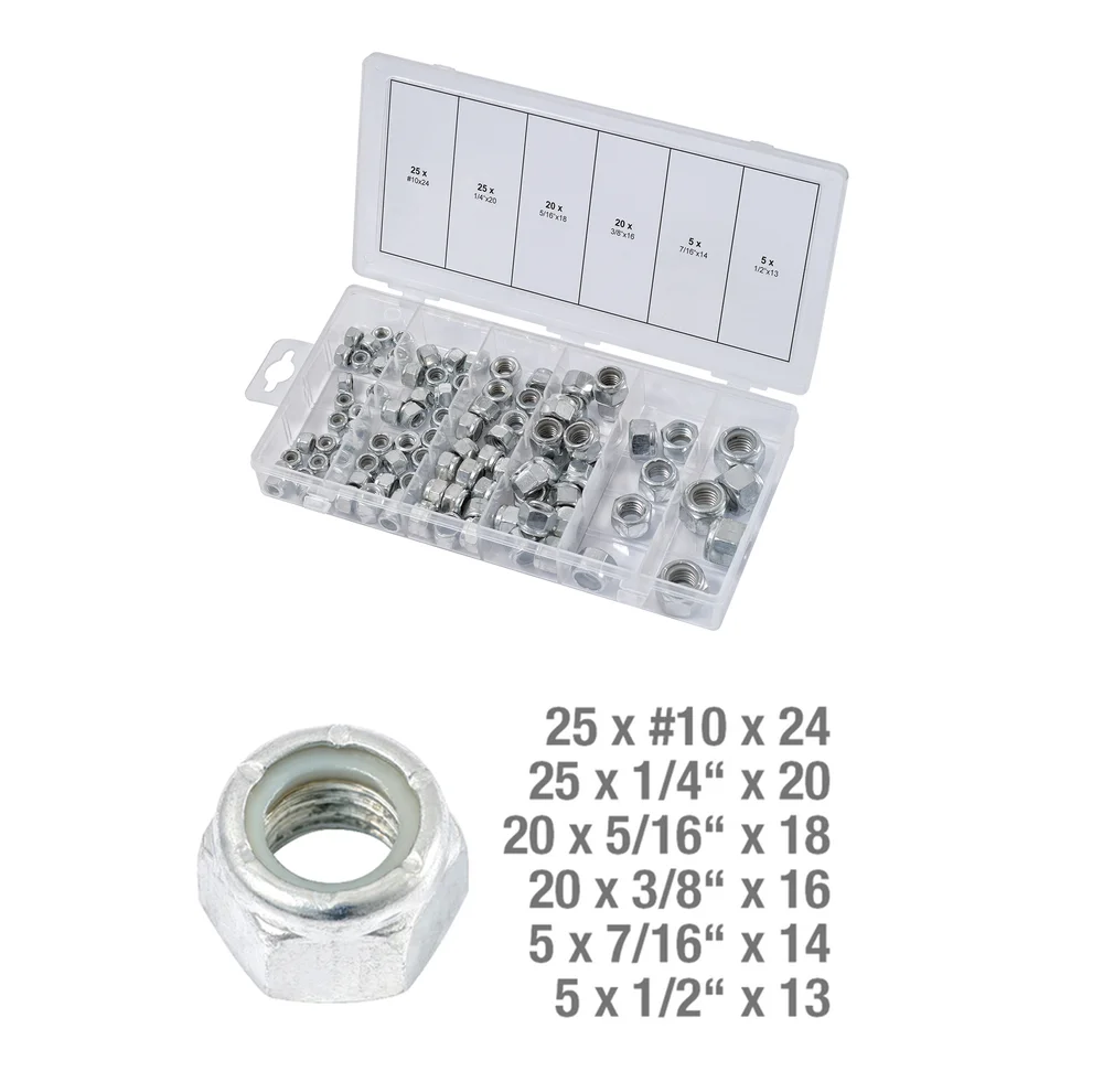 Assortiment d'écrous autoblocants UNC x100 image