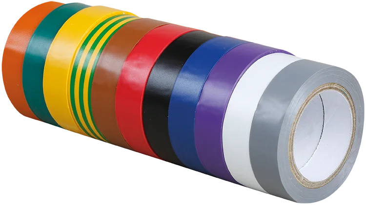 Lot de 10 ruban adhésif isolant électrique couleurs panachées - 15mm x 10m image
