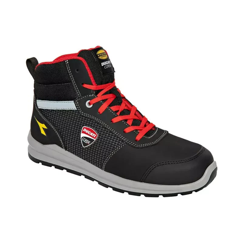 Chaussures de sécurité hautes DUCATI SPEEDY RACE S3S FO SR SC MET FREE - Noir/Rouge image