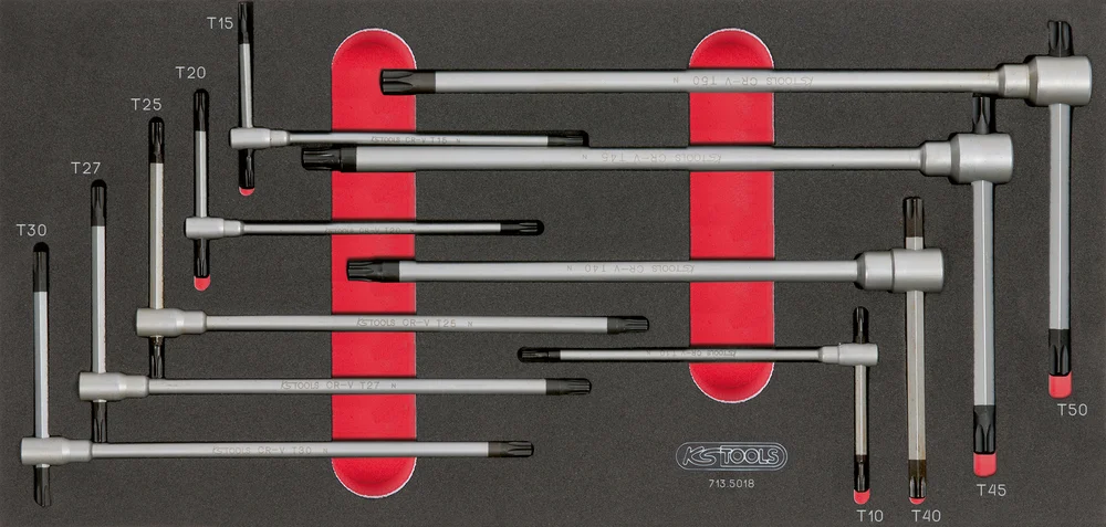 Module de clés mâles TORX à poignée en T, 9 pièces image