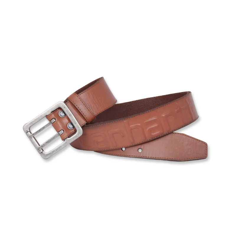 Ceinture en cuir double ardillon avec logo image