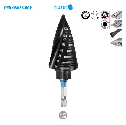 Foret étagé acier + tialn spirale impact Classic image