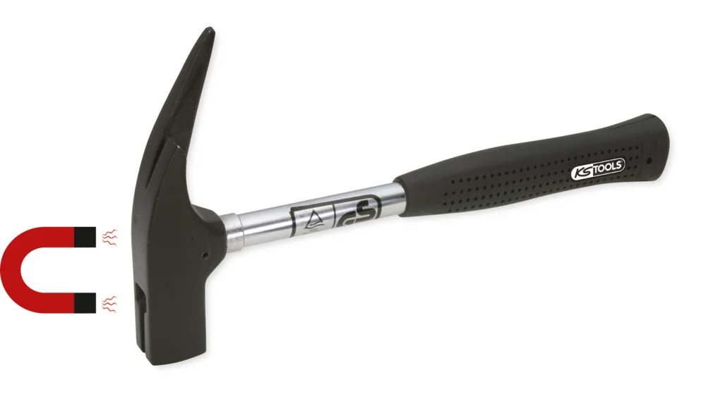 Marteau de charpentier magnétique 600g manche acier tubulaire, néoprène image
